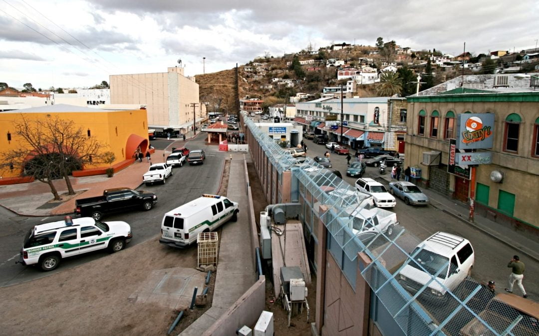 A border wall along the Arizona and Mexico border