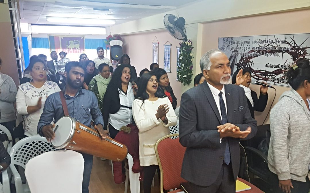 Worship service at a Baptist church in Nicosia