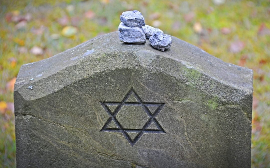 A tombstone with a Star of David carved into it
