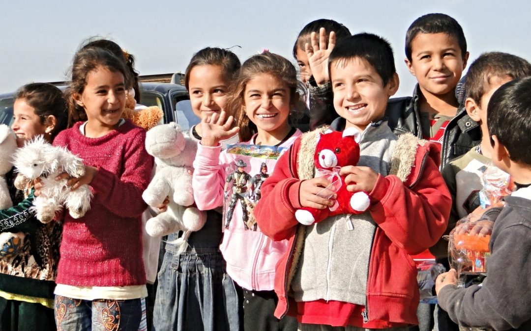 Yazidi children who are refugees in Kurdistan area in Iraq