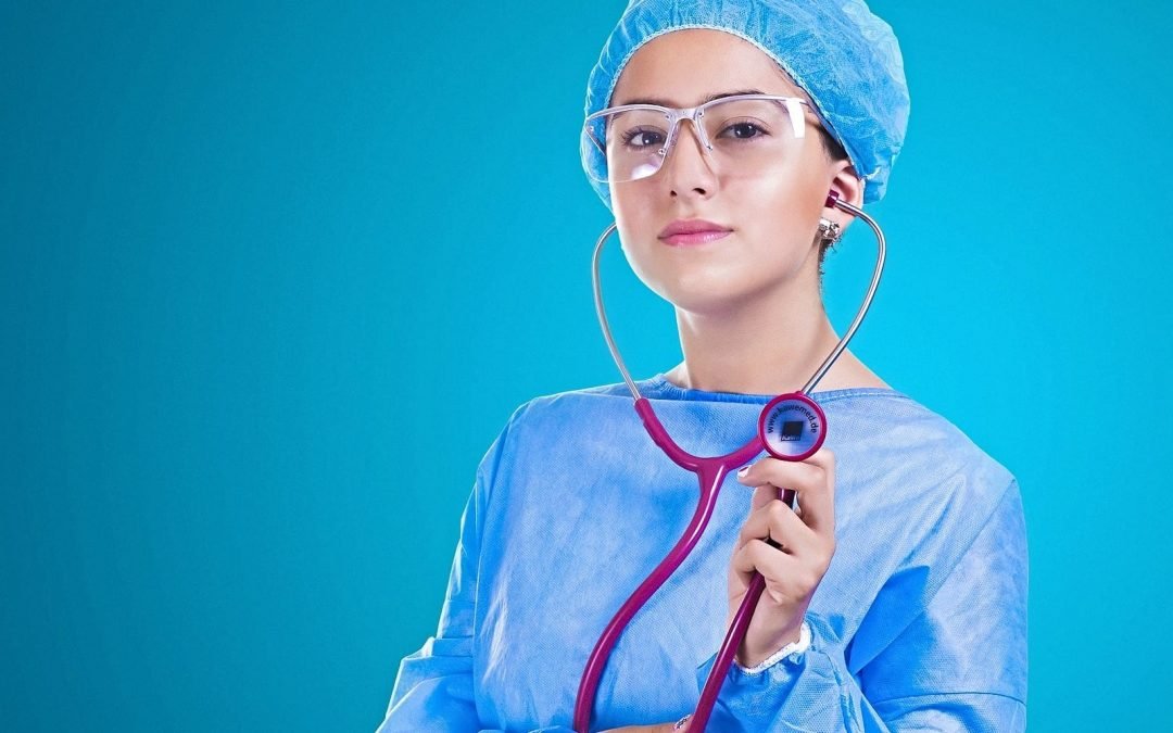 Nurse holding stethoscope