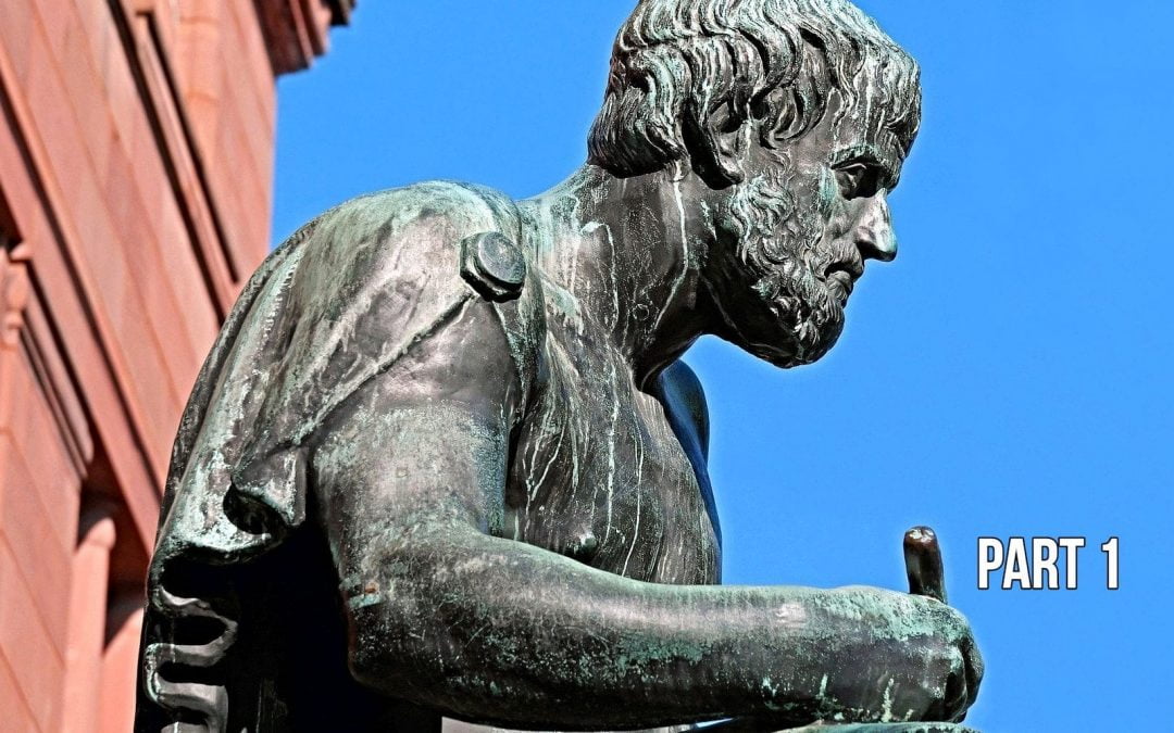 Sculpture of philosopher Aristotle