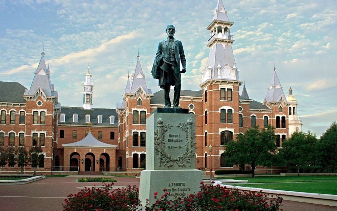 Statue of Rufus C. Burleson, second president of Baylor University