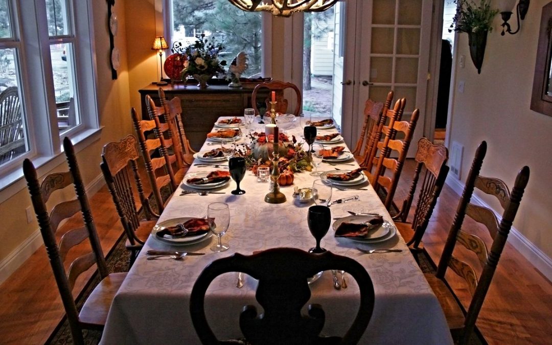 Table set for Thanksgiving meal