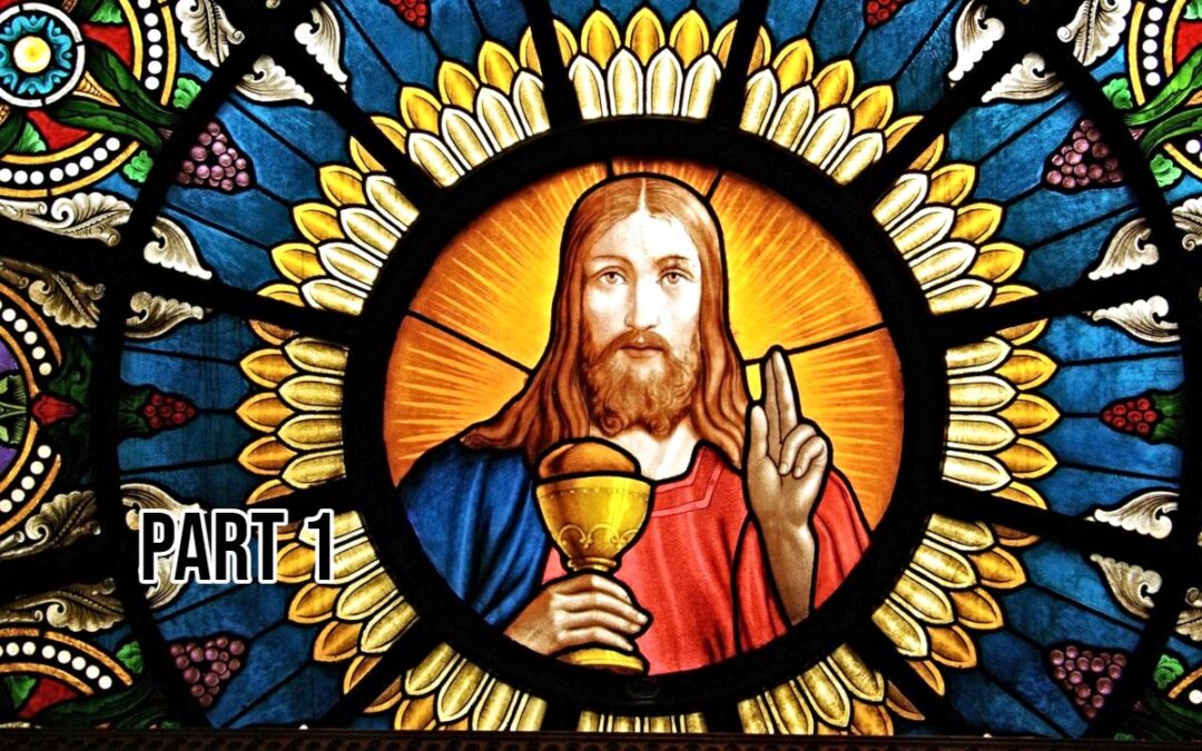 Stained-glass window of Jesus