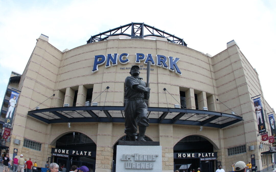 A statue of Honus Wagner outside PNC Park in Pittsburgh.