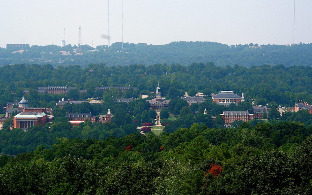 The campus of Samford University in Birmingham, Alabama.
