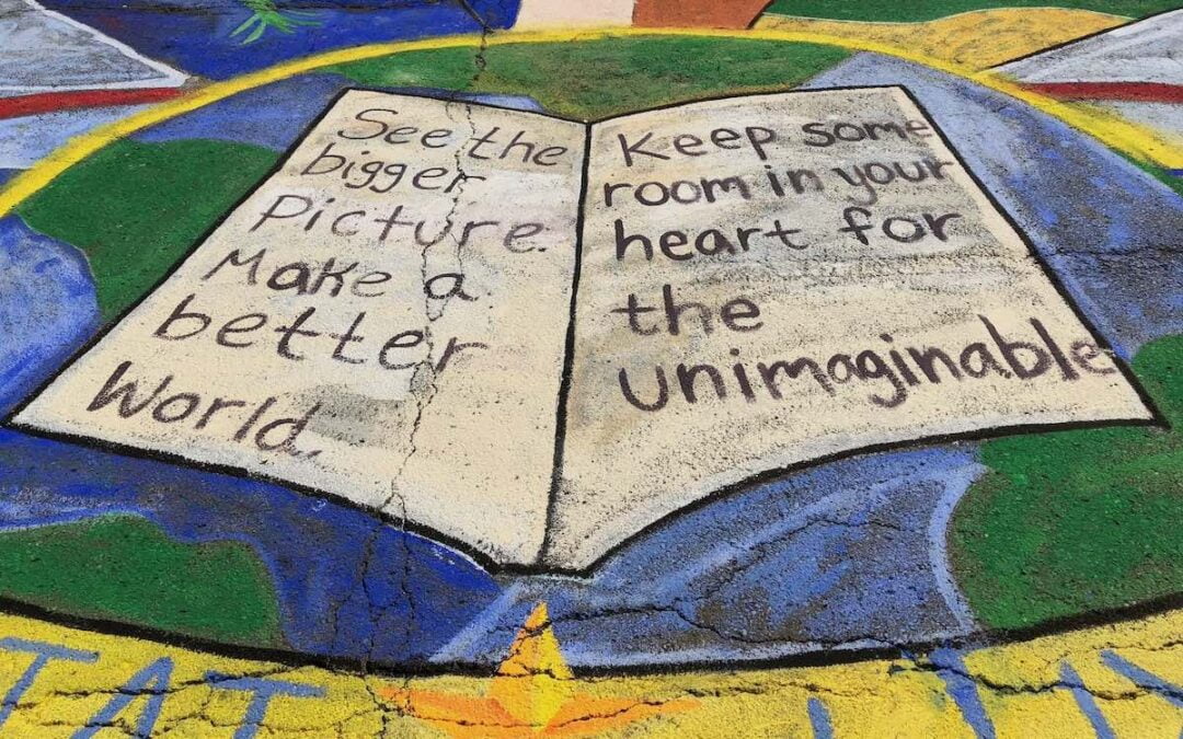 A street mural in San Francisco created as part of a Sept. 2018 Climate Action March.