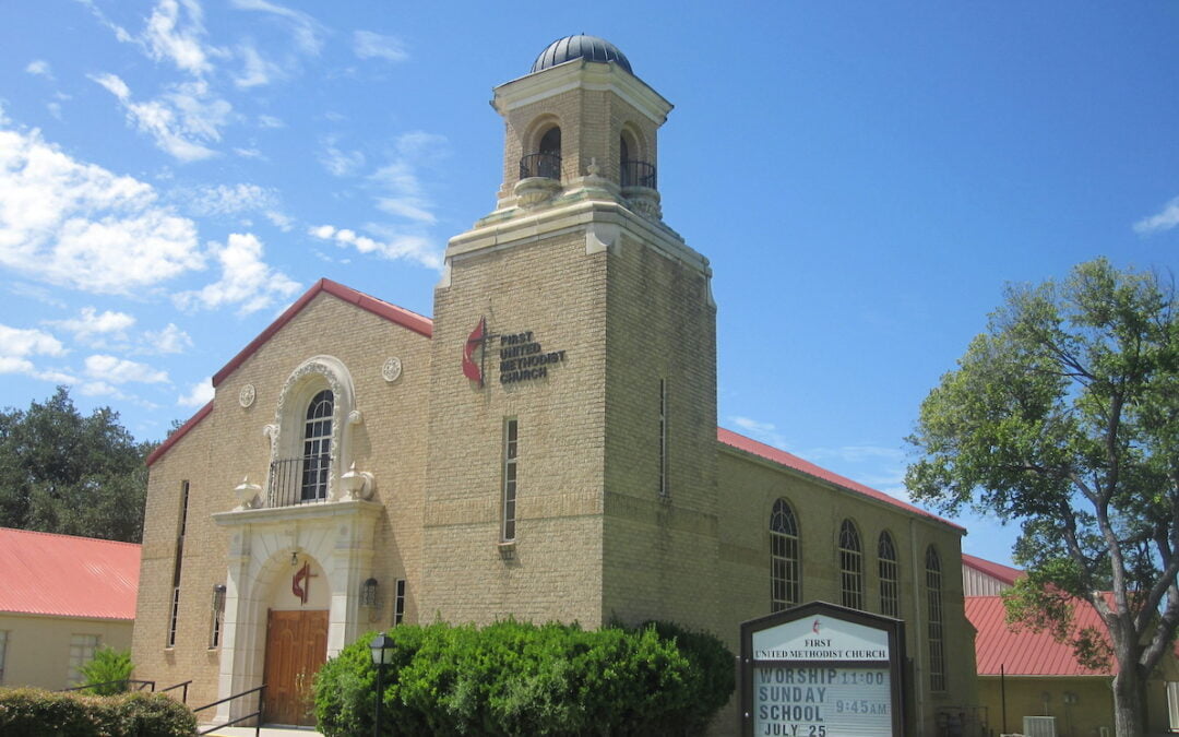 The exterior of a local United Methodist Church in central Texas.