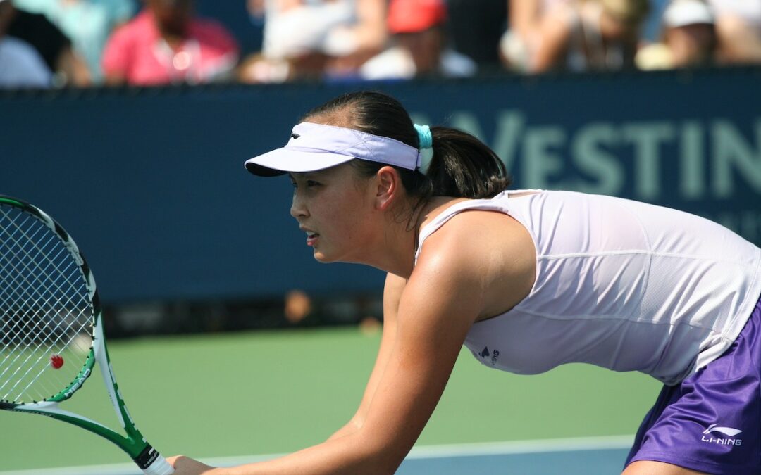Tennis star Peng Shuai on the court at the 2010 US Open.