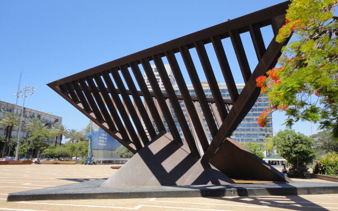 A monument titled “The Holocaust and the Resurrection,” located in Rabin Square in Tel-Avivi and created by Igael Tumarkin.