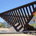 A monument titled “The Holocaust and the Resurrection,” located in Rabin Square in Tel-Avivi and created by Igael Tumarkin.