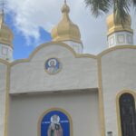 The exterior of St. Nicholas Ukrainian Orthodox Church in Cooper City, Florida.