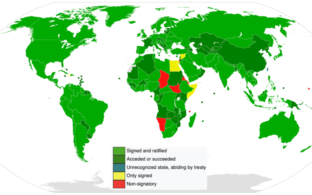 A global map showing participation in the Biological Weapons Convention as of April 2013.