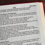 A Bible open to Matthew 5.