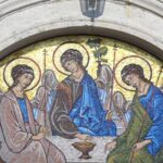A mosaic depicting the Trinity.