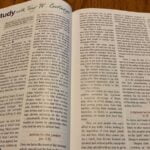An edition Nurturing Faith Journal open to the Bible study section written by Tony W. Cartledge.