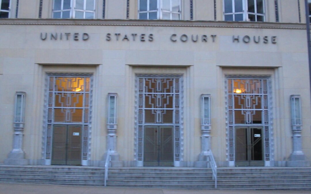 The exterior of the Eldon B Mahon Courthouse in Fort Worth, Texas, which houses the United States District Court for the Northern District of Texas.