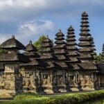 The exterior of the Taman Ayun Temple located in Mengwi, Bali, Indonesia.