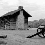 A log cabin in Chickamauga Battlefield in northwest Georgia.