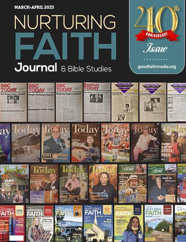 The cover of the March-April 2023 edition of Nurturing Faith Journal.