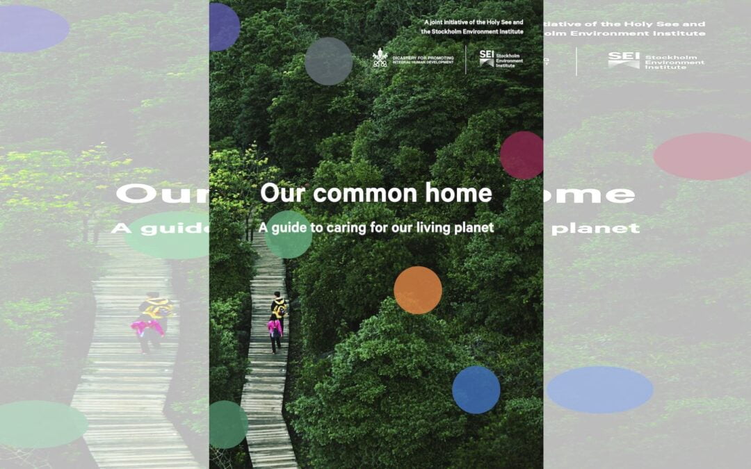 The cover image of the “Our Common Home” guide created by the Vatican and the Stockholm Environmental Institute.