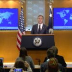 United States Secretary of State Antony Blinken offering brief remarks about the department's “2022 Country Reports on Human Rights Practices” during a press conference.
