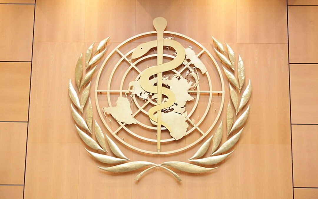Logo of the World Health Organization.