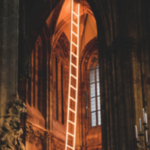A ladder in a cathedral in Vienna, Austria.