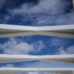 A view of the sky from the USS Arizona Memorial.