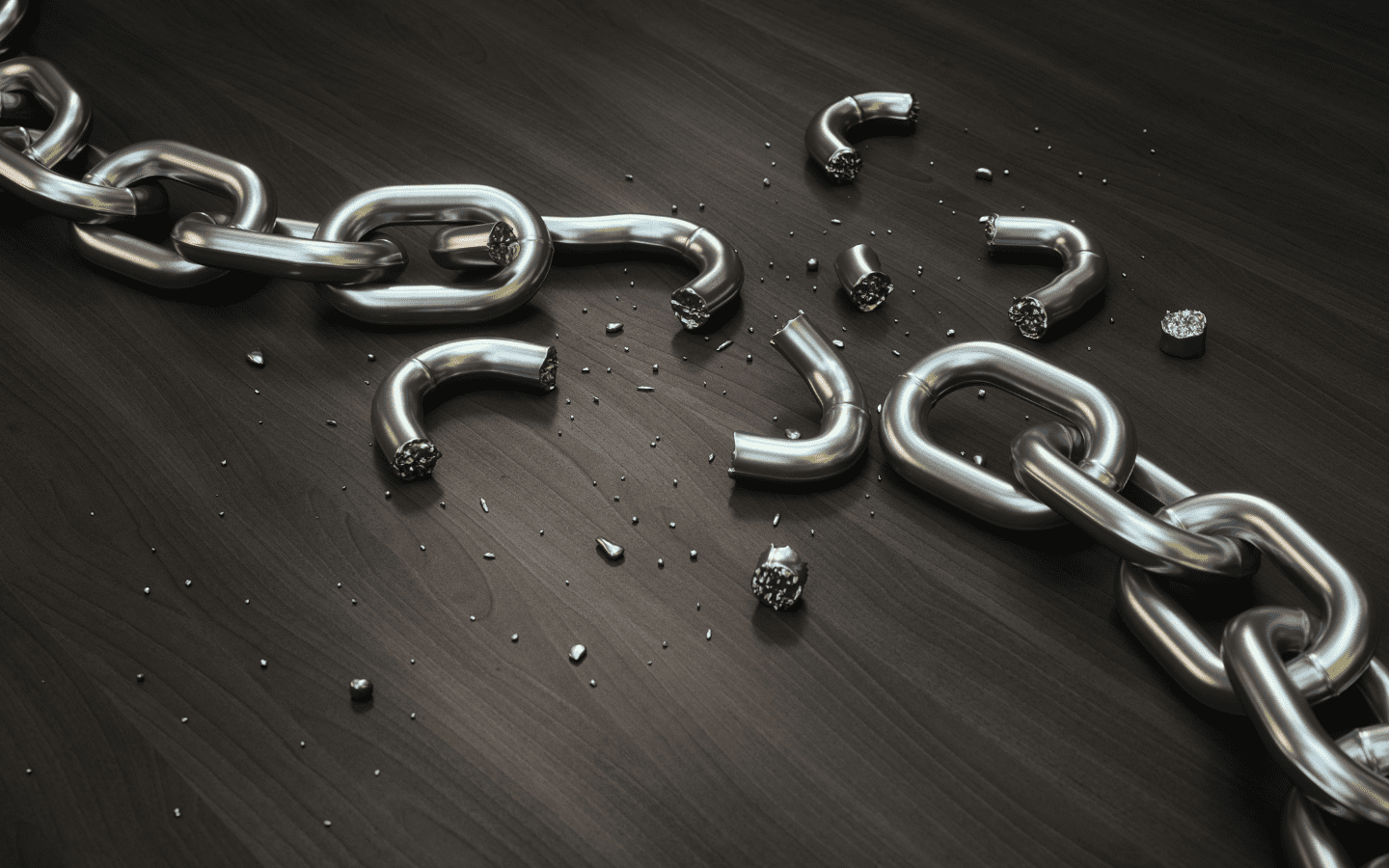 A photo of a broken chain.