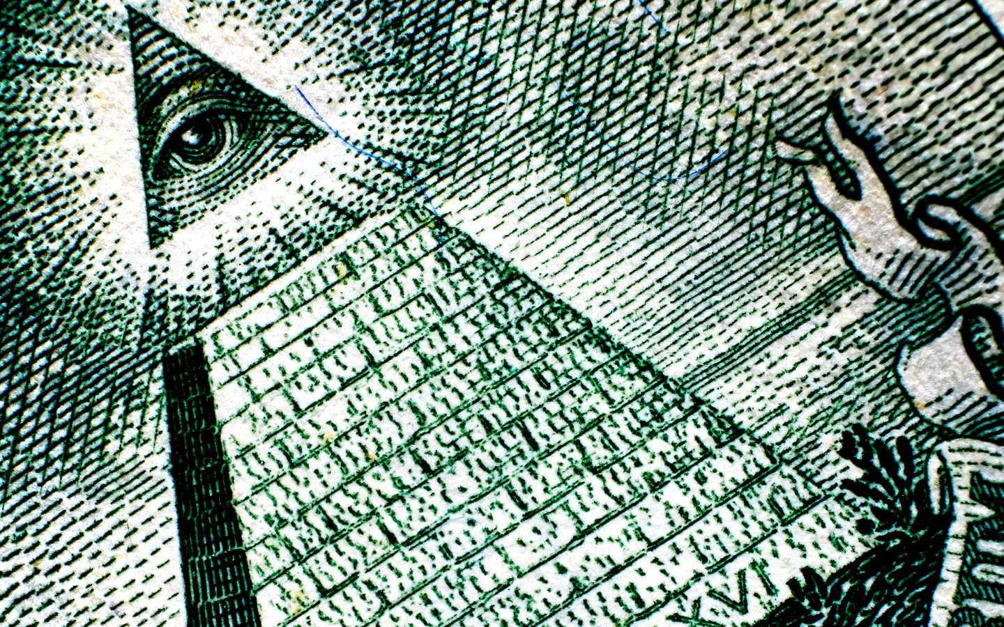 A photo of the “seeing eye” found in U.S. currency