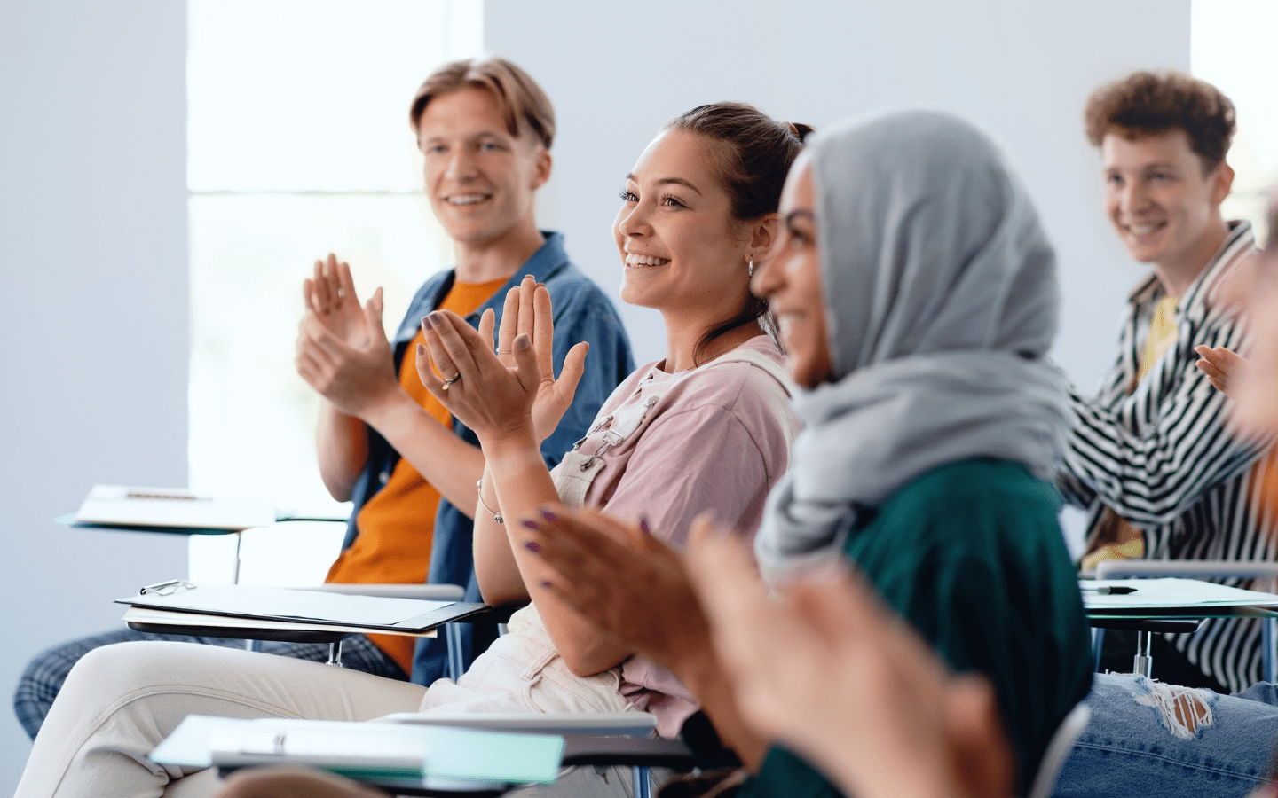 A photo of a religiously diverse classroom.