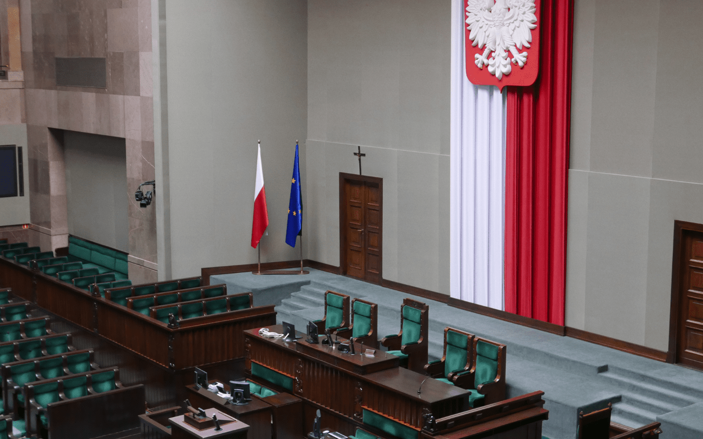 A photo of the Polish Parliament debate room