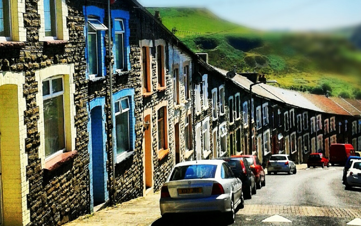 Terraced housing in the Rhondda Valley.