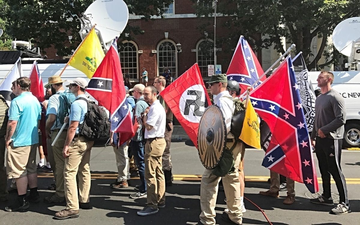 Alt-right members preparing to march in Charlottesville