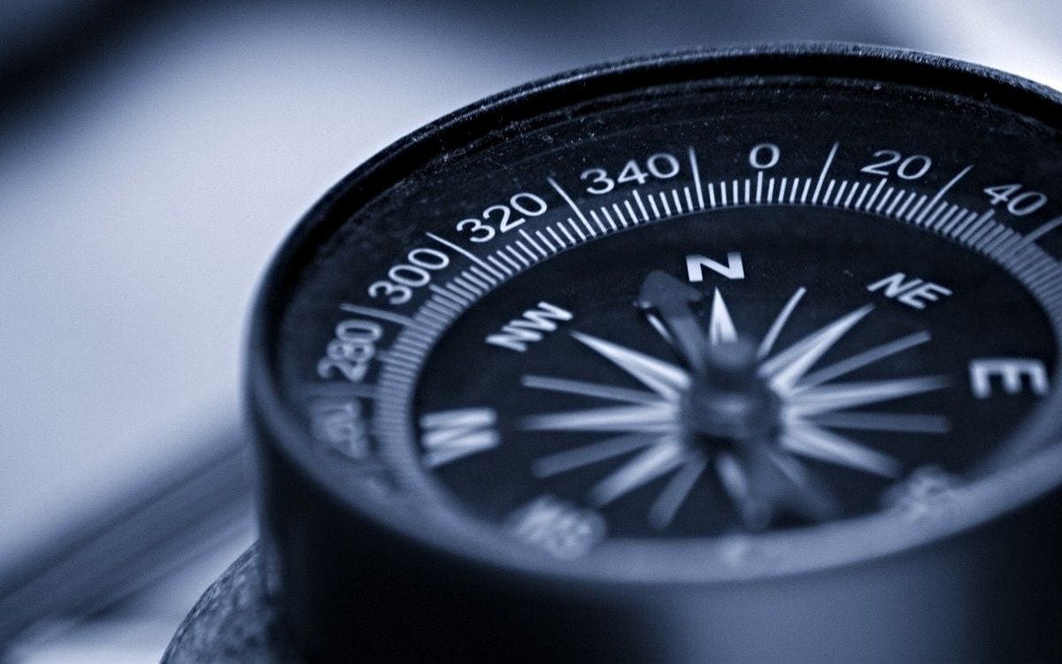 Compass pointing north