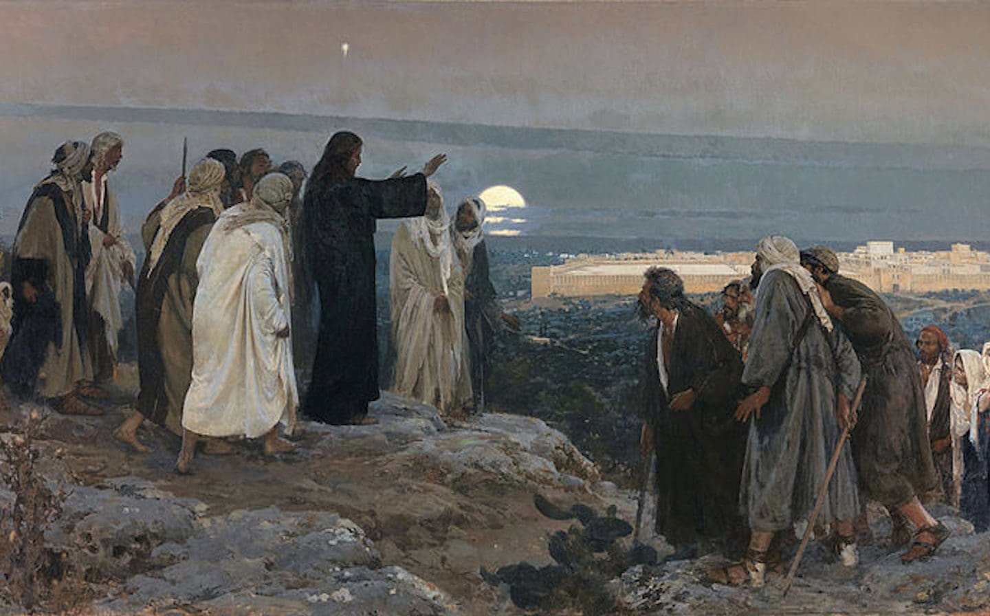 Enrique Simonet’s oil-on-canvas painting of Jesus looking over the city of Jerusalem and weeping