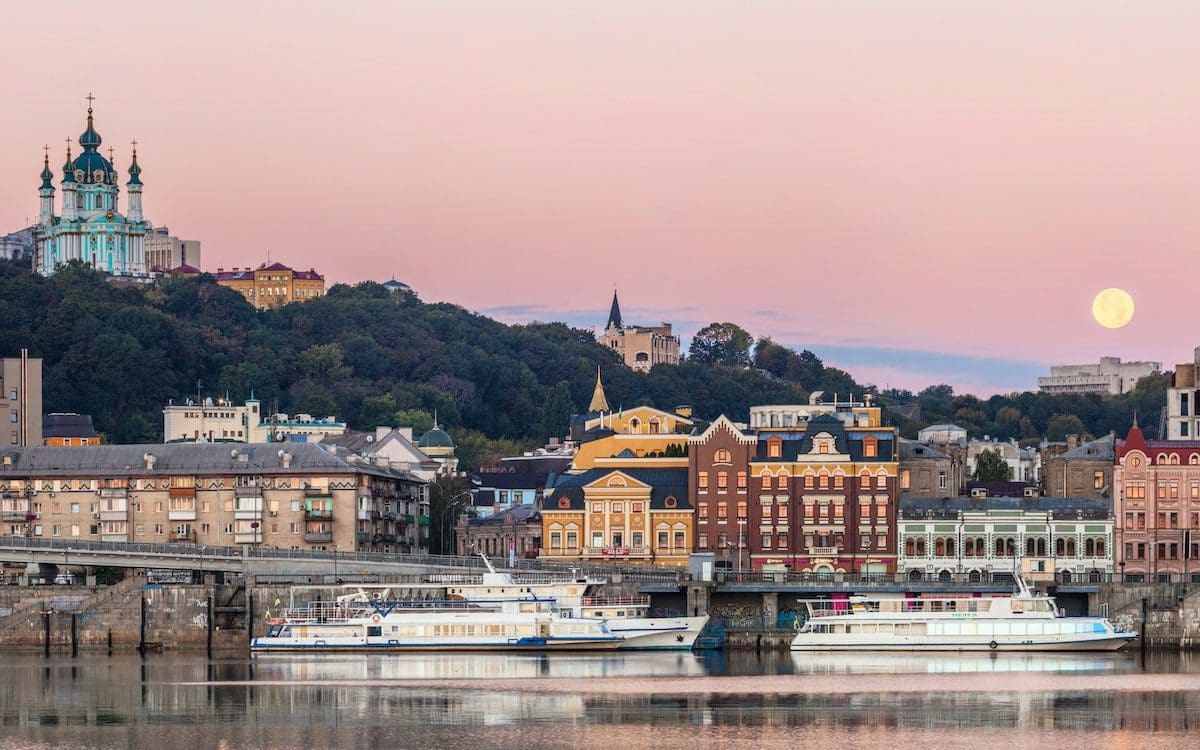 A view of the skyline of Kyiv