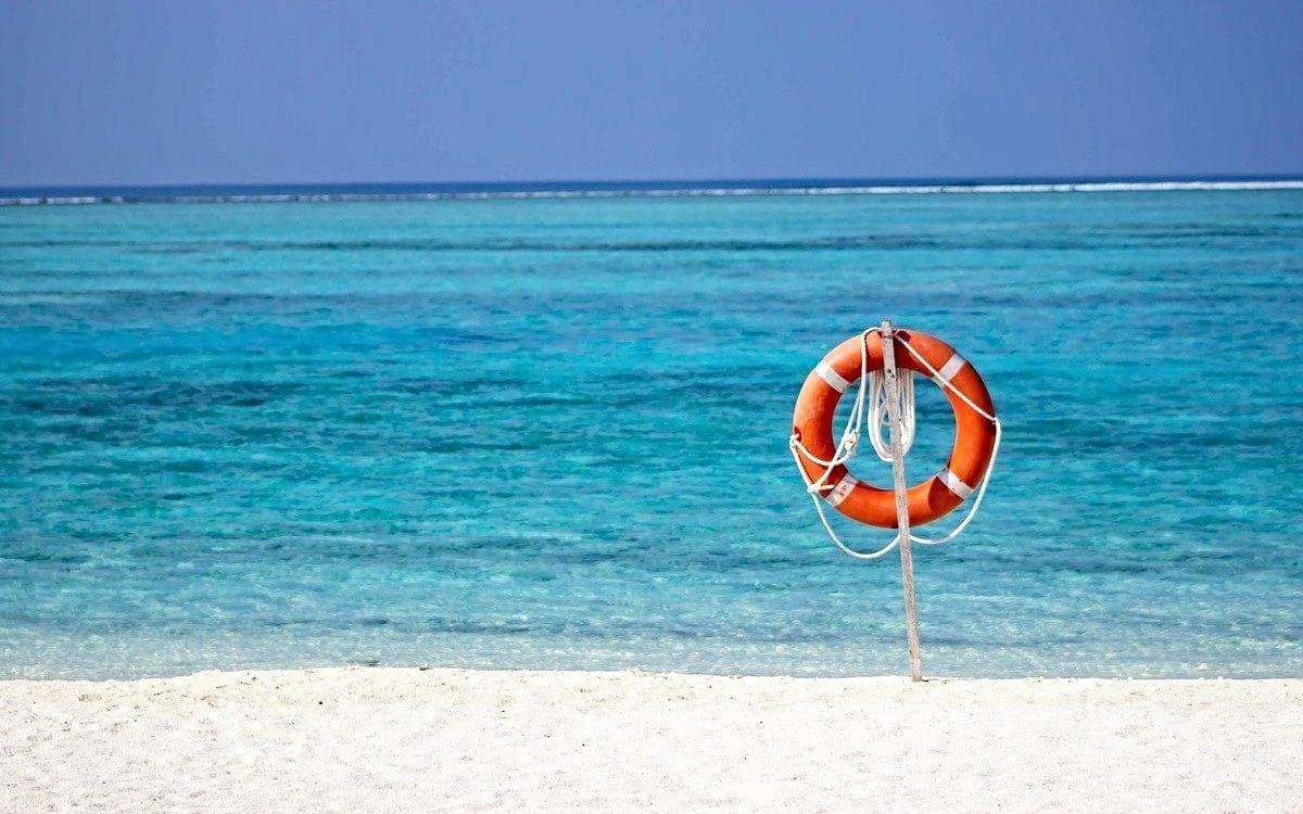 Life preserver on beach