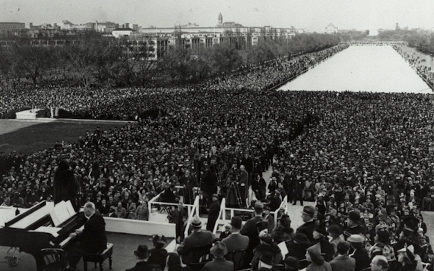 Marian Anderson performs in front of 75