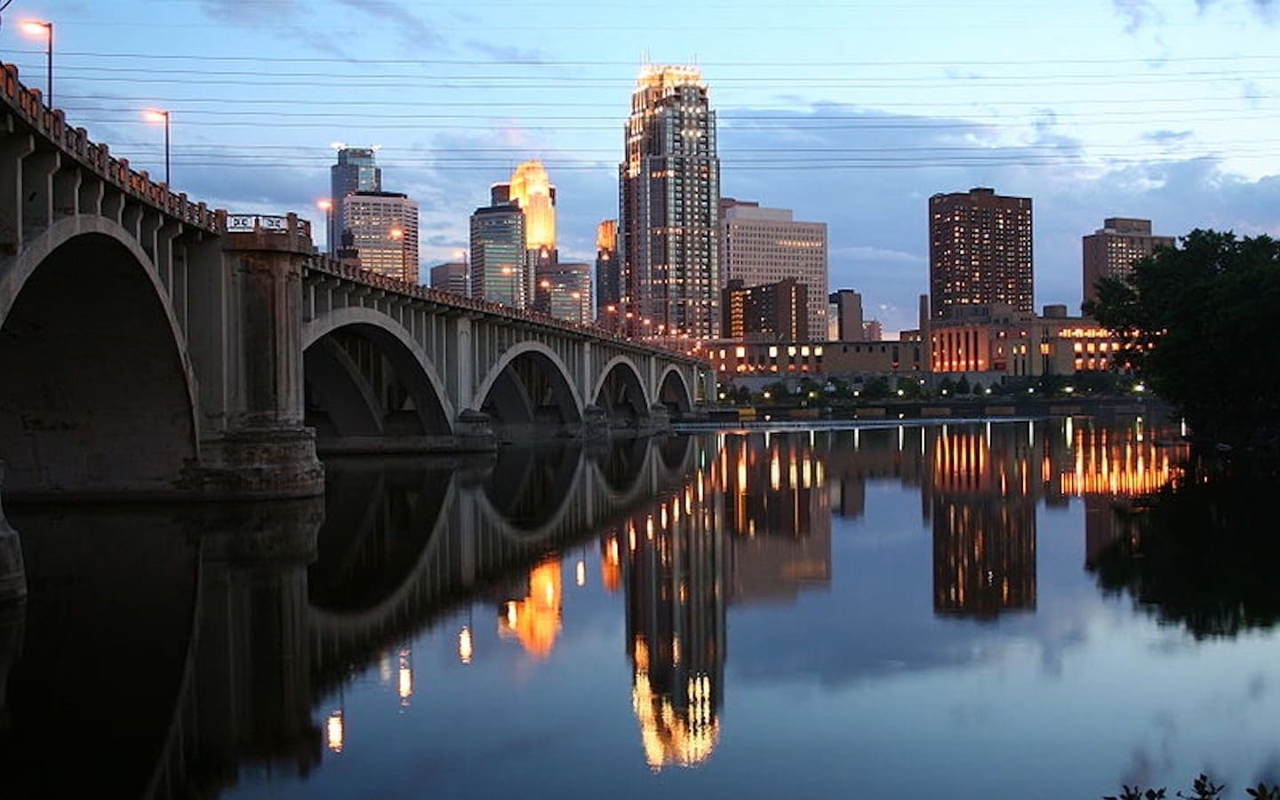 The Mississippi River as it flows through Minneapolis
