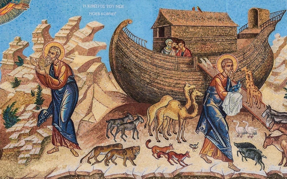 A mosaic from a Russian church depicting Noah’s ark.