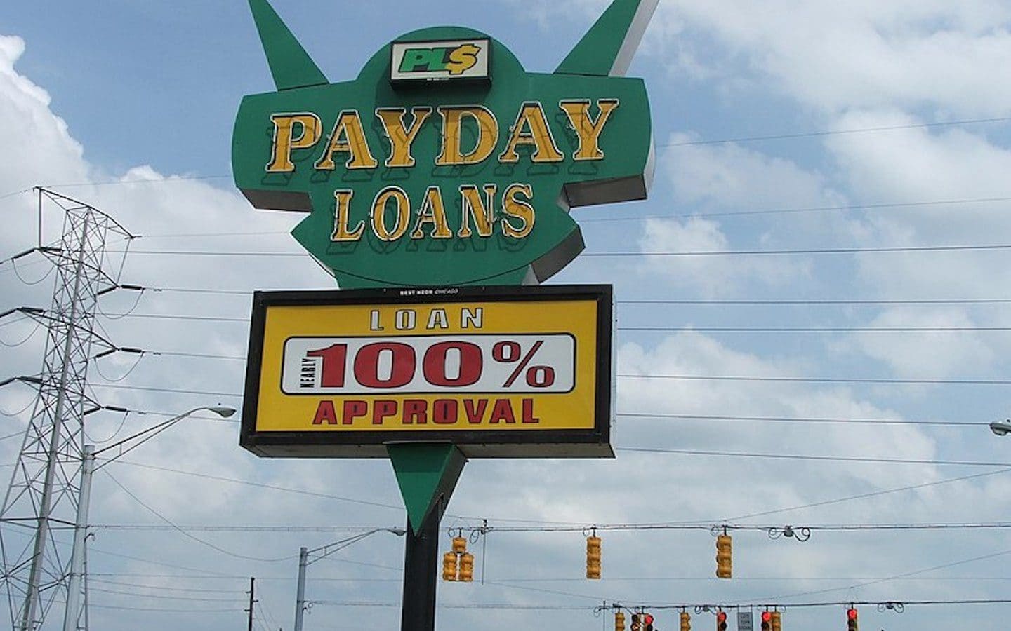 A payday loans sign in Indianapolis