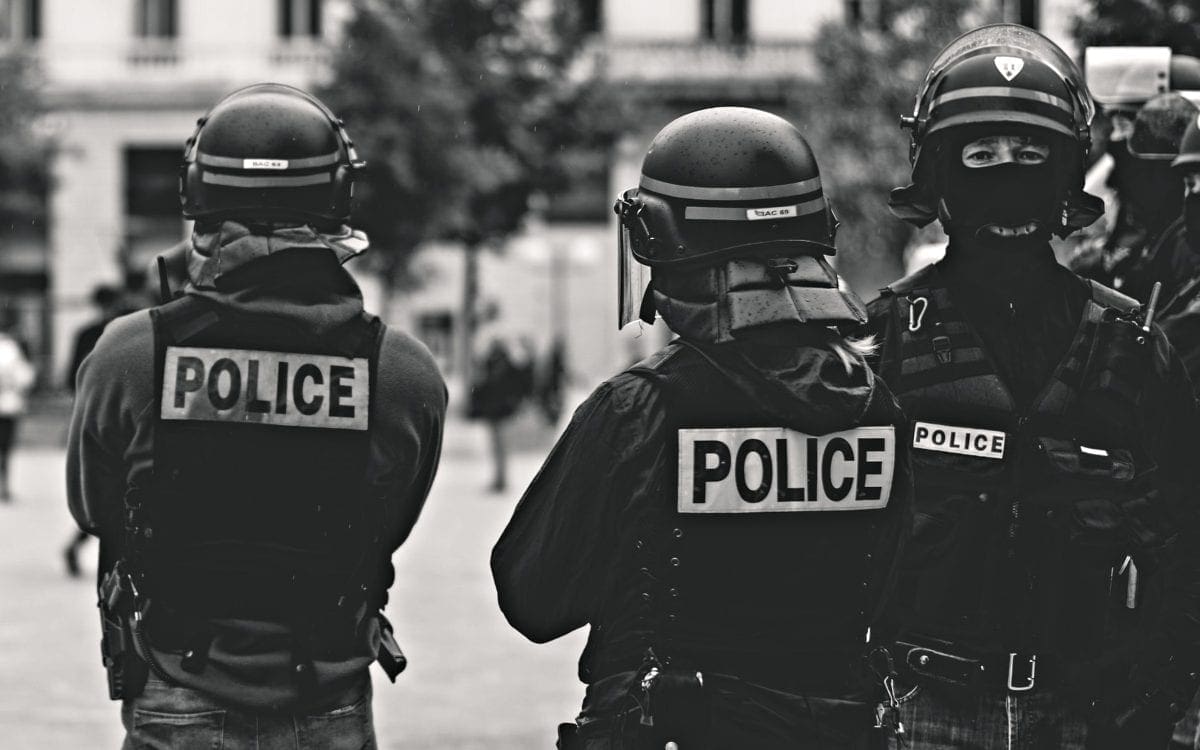 Police in uniform outside
