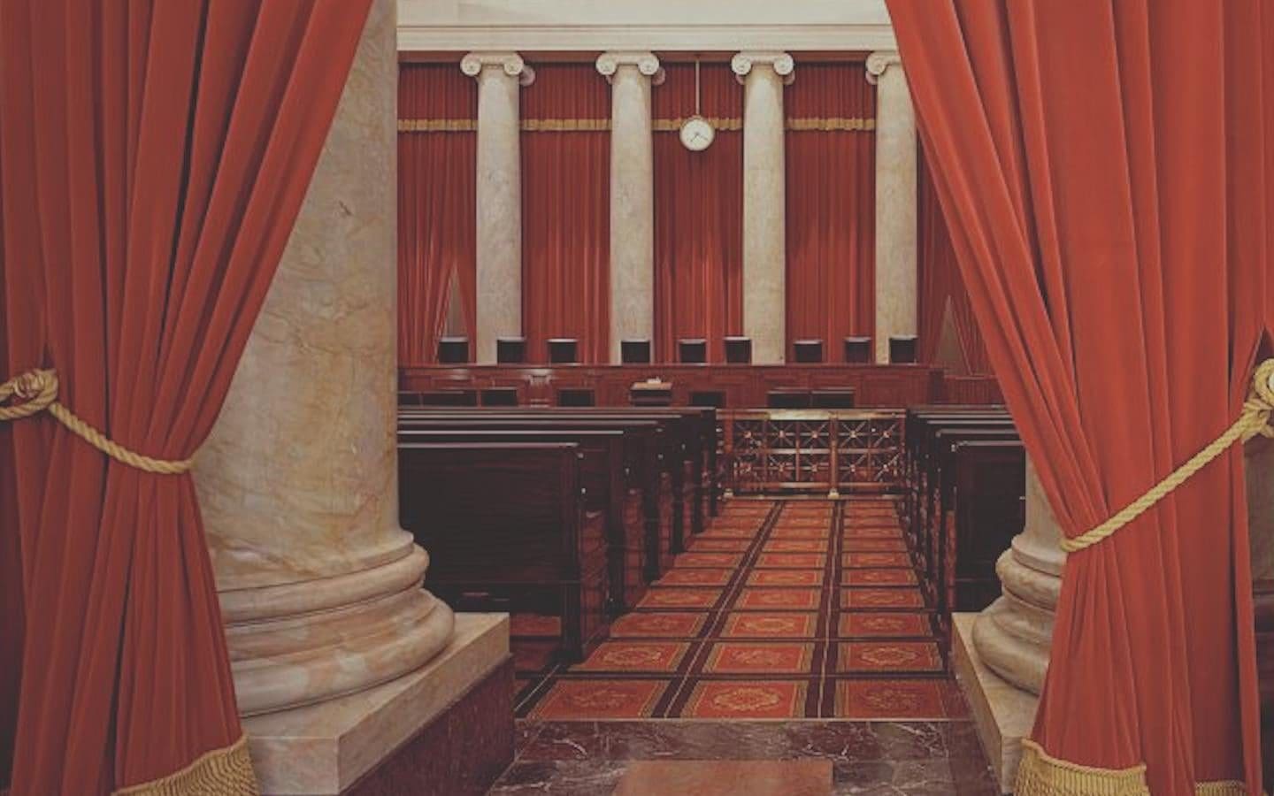 The interior of the Supreme Court of the United States as seen in 2011.