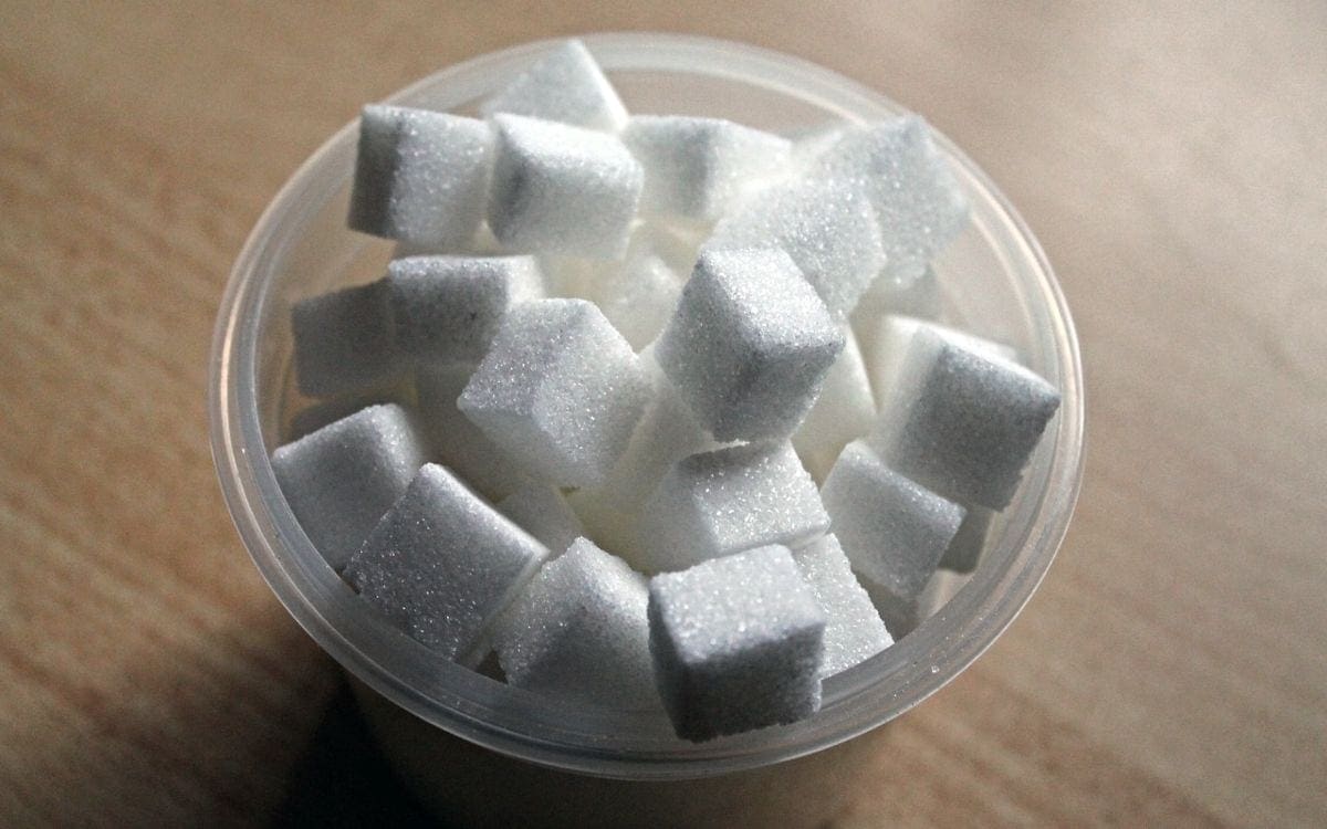 Bowl of sugar cubes