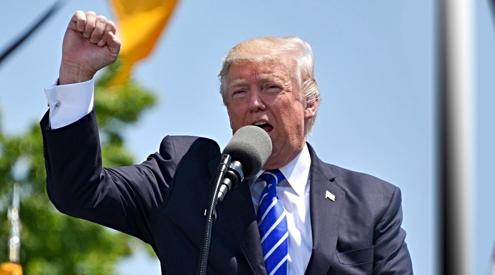 Trump giving a speech