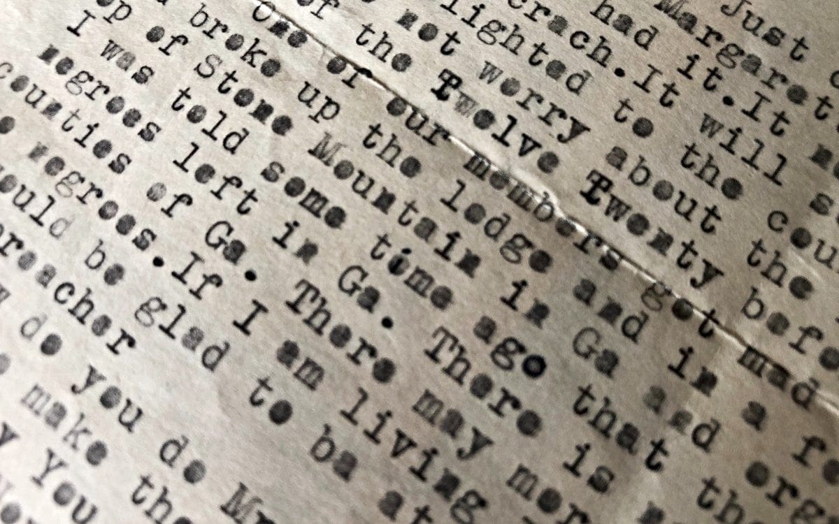 Old typewritten letter