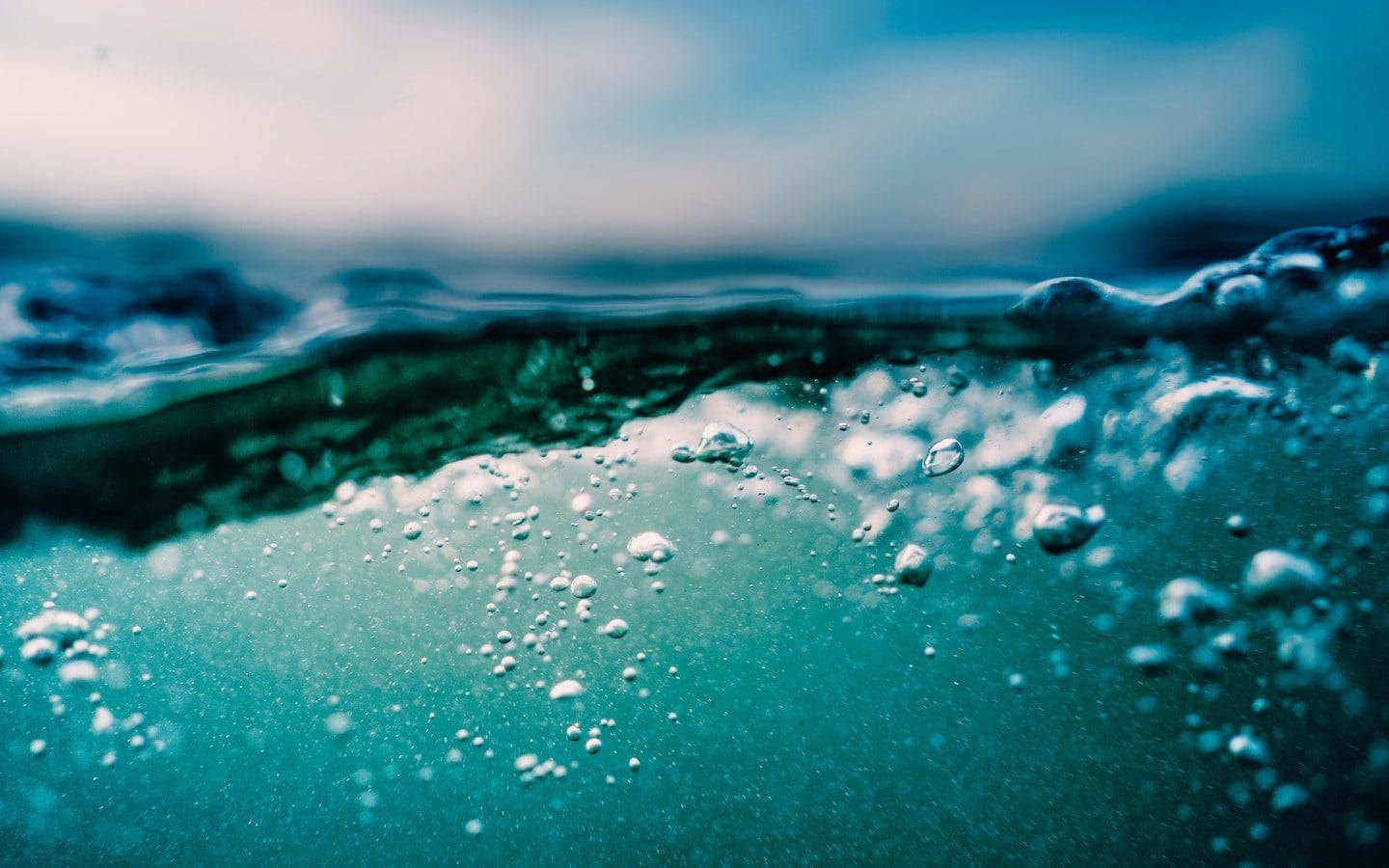 A close-up photo of clear